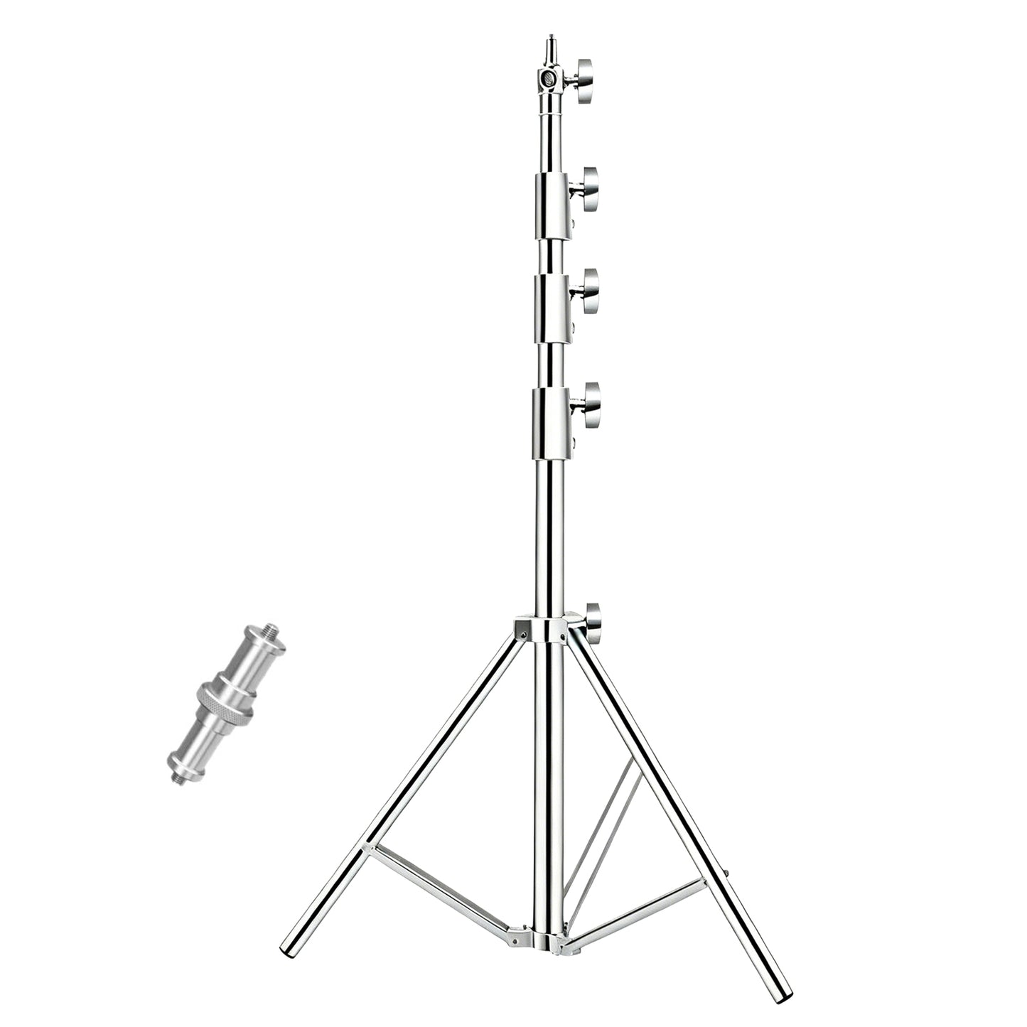 4M(13Ft) Stainless Steel Antenna Tripod Stand, Air Cushioned Corrosion-resistant Stainless Steel, Air Cushion Buffer, 1/4''&3/8'' Thread Adapter, Wind-resistant, Multi-scene POTA/Field