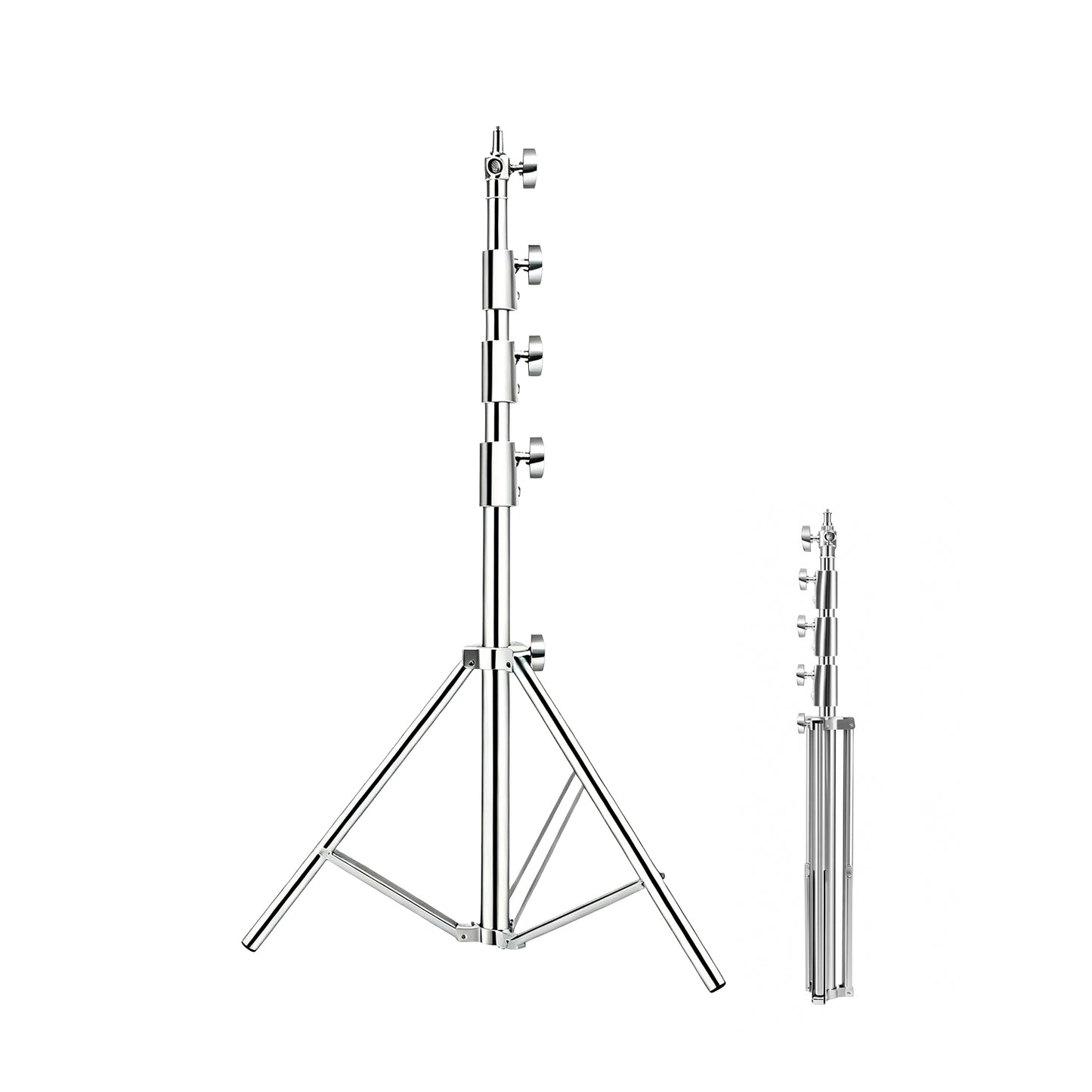 4M(13Ft) Stainless Steel Antenna Tripod Stand, Air Cushioned Corrosion-resistant Stainless Steel, Air Cushion Buffer, 1/4''&3/8'' Thread Adapter, Wind-resistant, Multi-scene POTA/Field