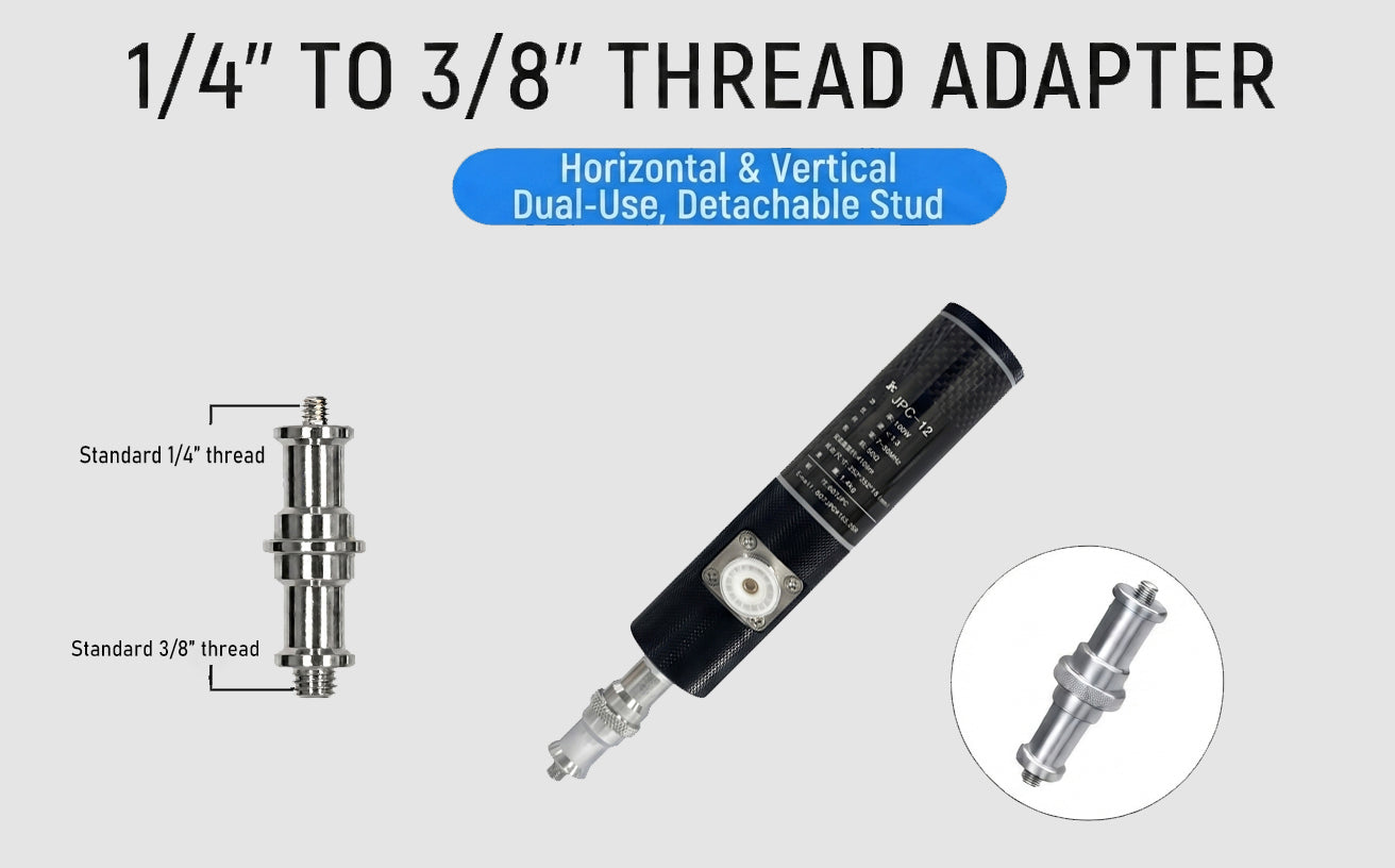 4M(13Ft) Stainless Steel Antenna Tripod Stand, Air Cushioned Corrosion-resistant Stainless Steel, Air Cushion Buffer, 1/4''&3/8'' Thread Adapter, Wind-resistant, Multi-scene POTA/Field