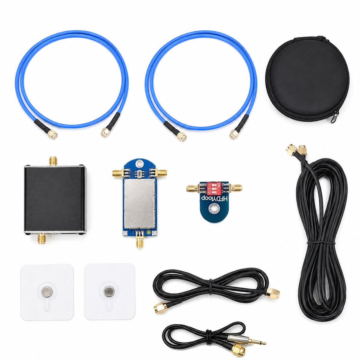 HFDY Active Magnetic Loop Antenna, 50KHz-500MHz HF AM FM VHF UHF Low-noise Amplifier, 17dB Gain Magnetic Loop Receiving Antenna for Ham Radio (with Improved Amplifier)