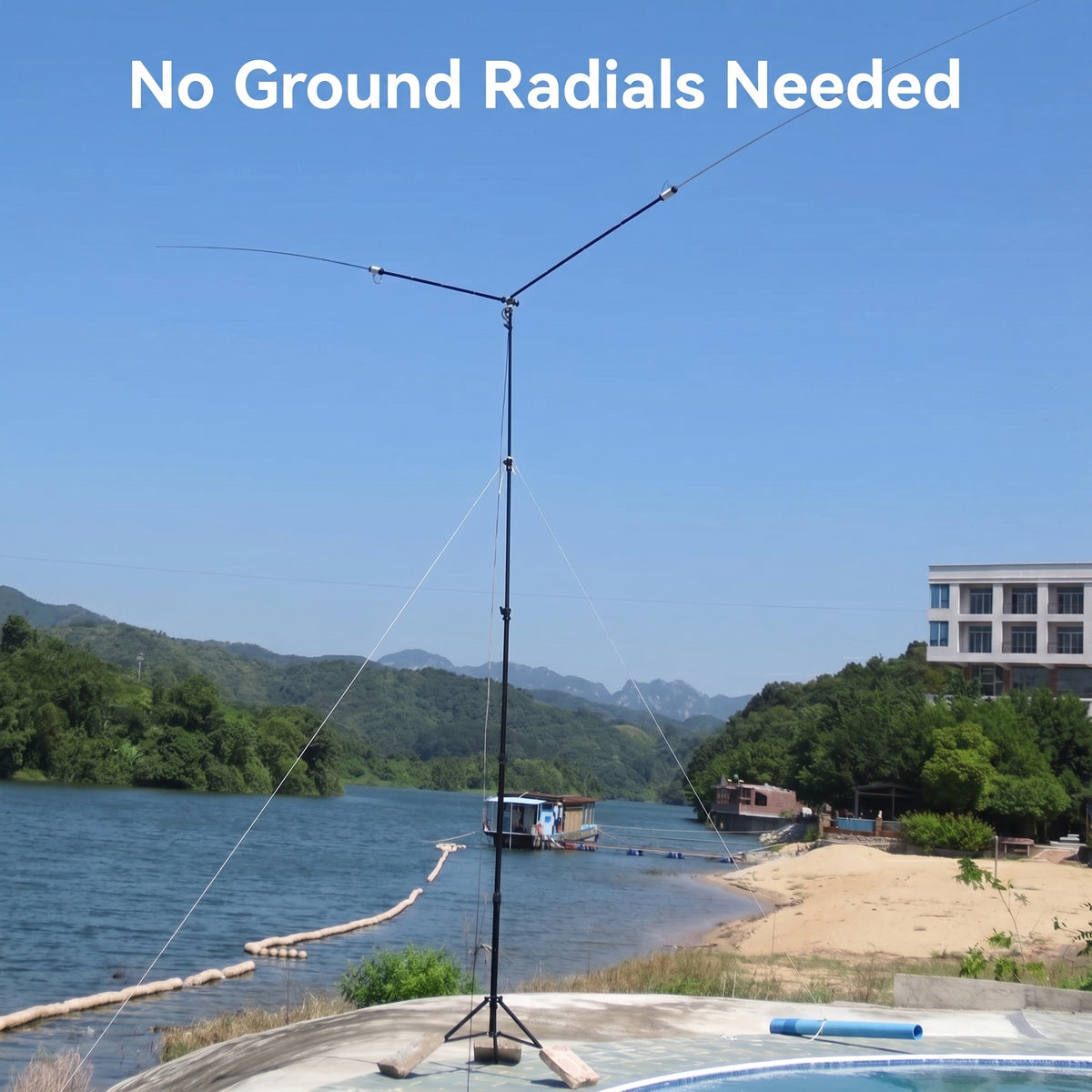 JPC-7 HF Antennas for Ham Radio with Slide Regulator 7MHz-50MHz All Band Hf Vertical Antenna 100W for Outdoor/Balcony/Trip