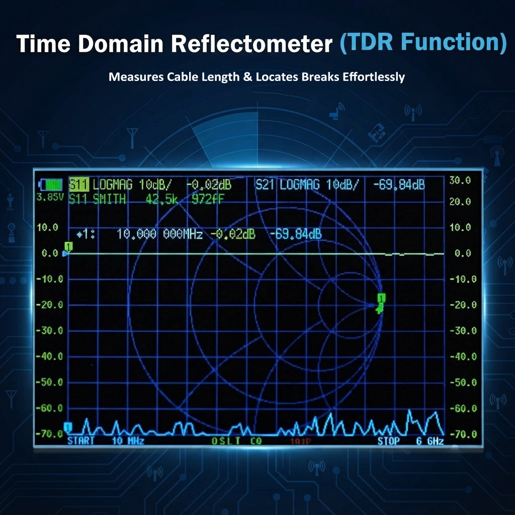 NanoVNA-F V3 Vector Network Analyzer, 4.3" Touchscreen 1MHz–6GHz Supports S11/S21/SWR/TDR/Smith Chart, Metal Shielding Shell, Built-in 4500mAh Battery, Compatible with NanoVNA-Saver Software