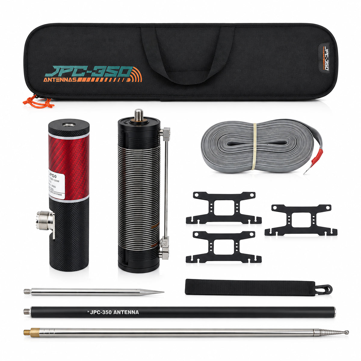 Upgraded JPC-350 100W HF Antennas for Ham Radio, 80-6 Meters 8 Bands, Portable Hf Vertical Antenna for Outdoor 5.6 Meter(18.4Ft) (M10)