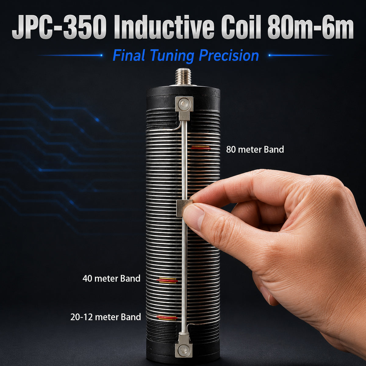Upgraded JPC-350 100W HF Antennas for Ham Radio, 80-6 Meters 8 Bands, Portable Hf Vertical Antenna for Outdoor 5.6 Meter(18.4Ft) (M10)