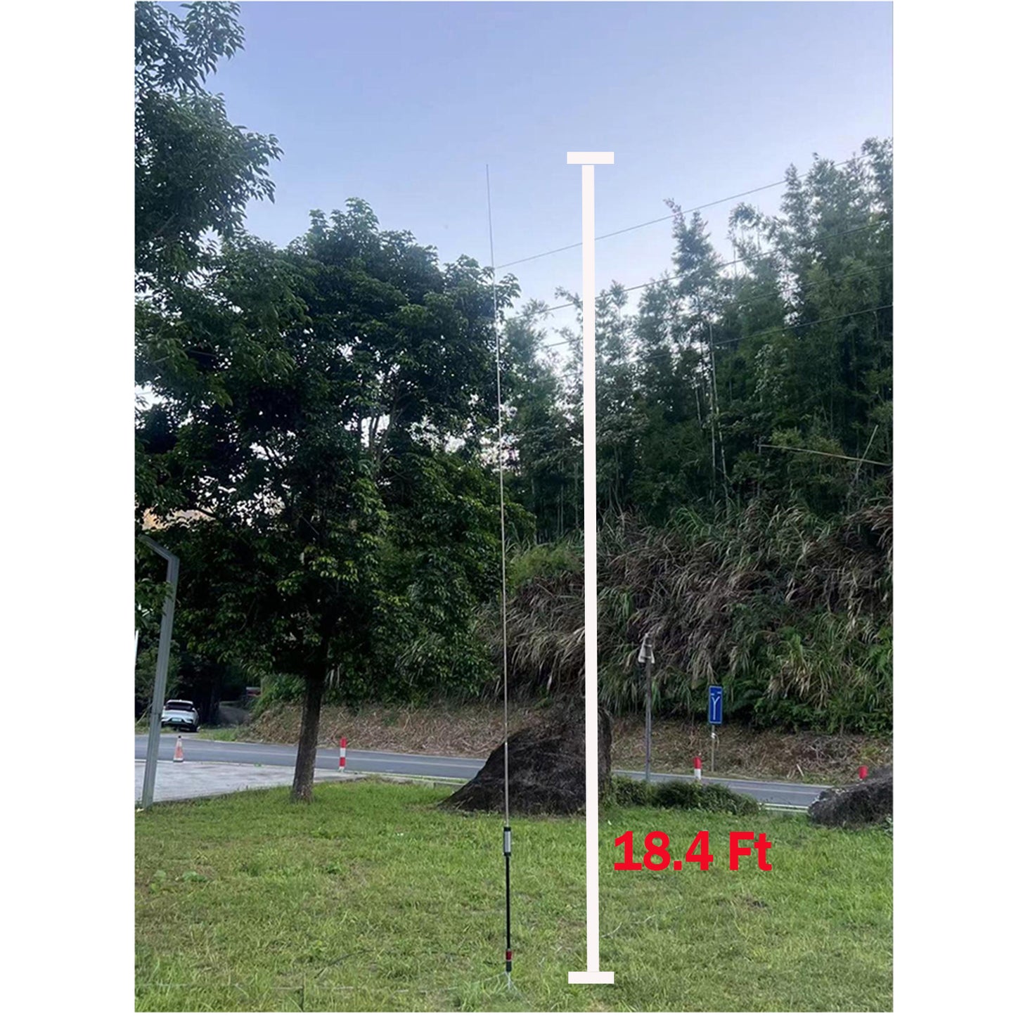 Upgraded JPC-350 100W HF Antennas for Ham Radio, 80-6 Meters 8 Bands, Portable Hf Vertical Antenna for Outdoor 5.6 Meter(18.4Ft) (M10)