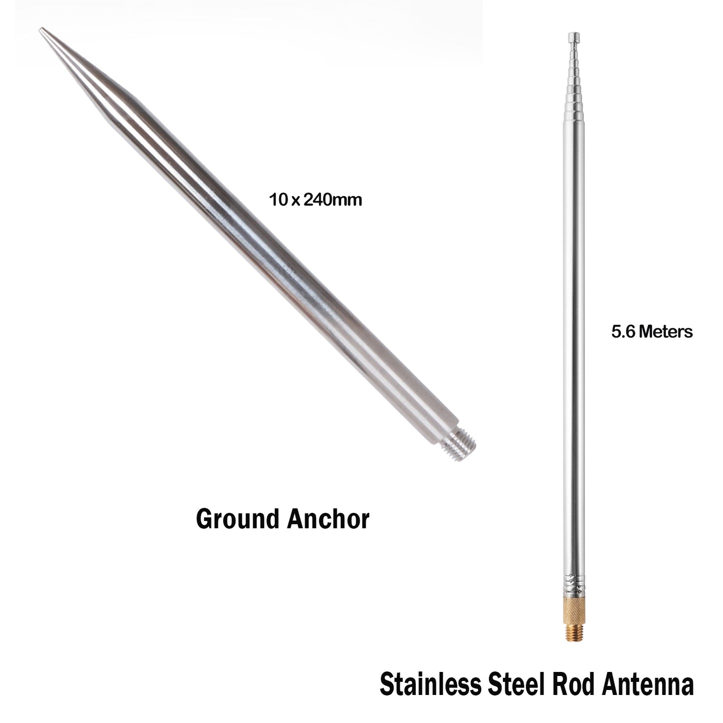 Upgraded JPC-350 100W HF Antennas for Ham Radio, 80-6 Meters 8 Bands, Portable Hf Vertical Antenna for Outdoor 5.6 Meter(18.4Ft) (M10)