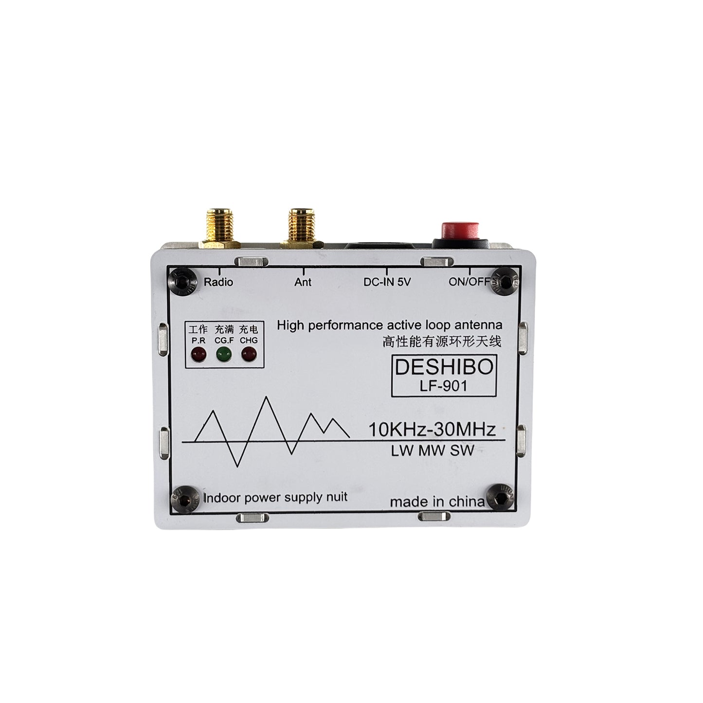 LF-901 Portable Shortwave Radio Antenna, Active Loop Antenna 10KHz-30MHz All Band Radio Antenna, MW: 520-1710KHz SW: 2.3-30MHz 20W Telescope Receiving Antenna with 3000mAh Battery