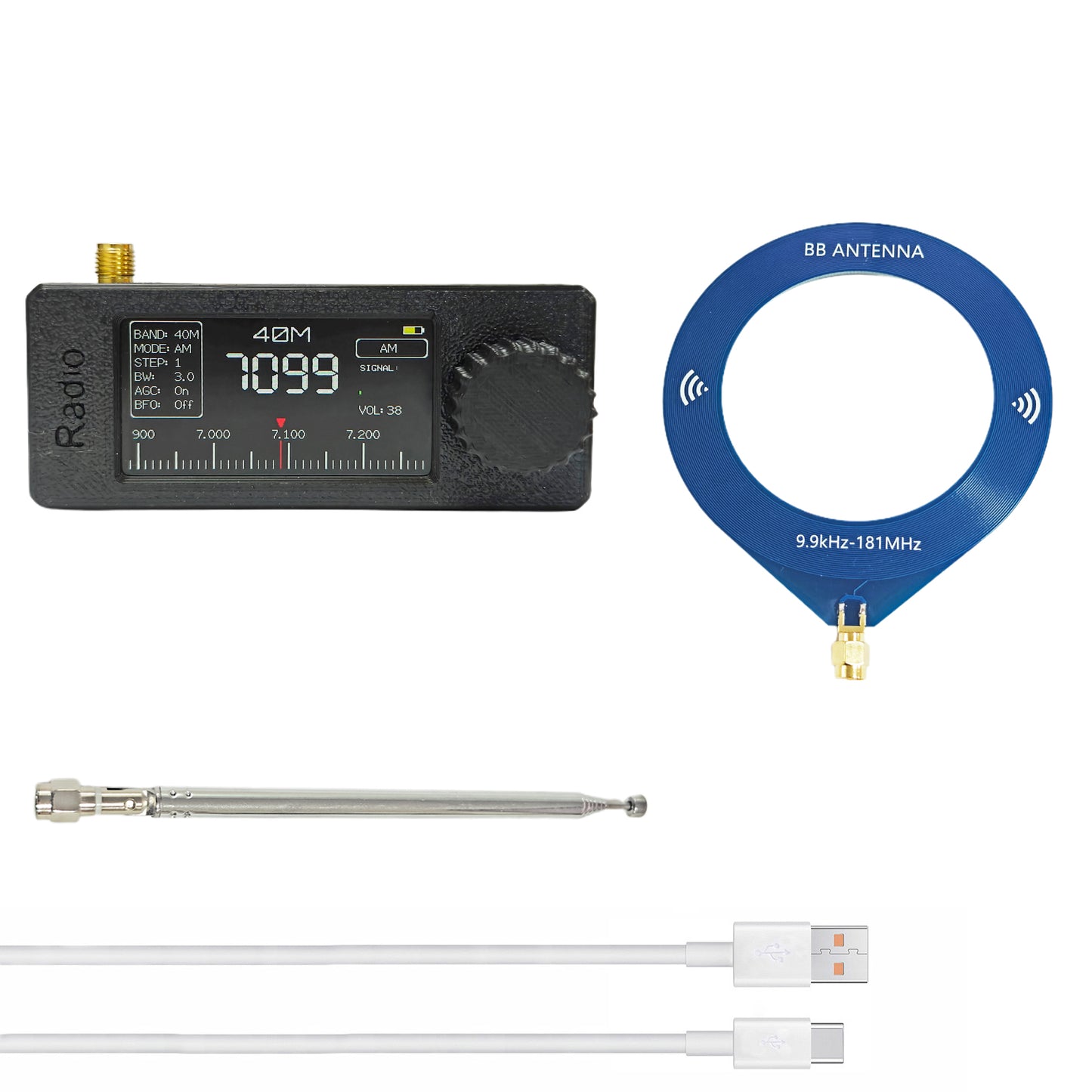 Si4732 Mini Radio Portable Shortwave Radio Receiver with 9" IPS Display |AM/FM/SW/LW/RDS Telescopic & Loop Antenna for Outdoor Adventures, Travel, and Daily Use