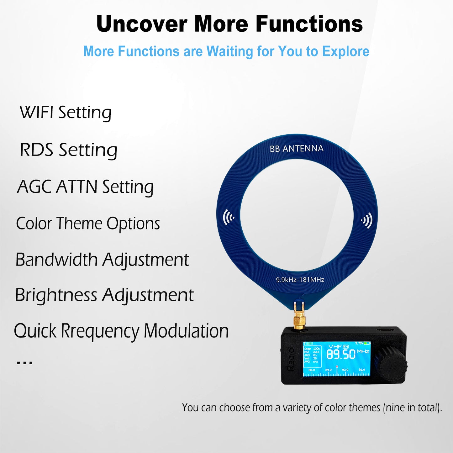 Si4732 Mini Radio Portable Shortwave Radio Receiver with 9" IPS Display |AM/FM/SW/LW/RDS Telescopic & Loop Antenna for Outdoor Adventures, Travel, and Daily Use