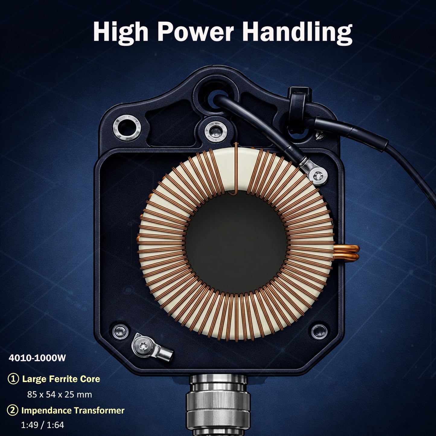 GOOZEEZOO JYR4010-1000W End Fed Half Wave Antenna, 1000W Shortwave Radio Antenna, 4 Band 10m 15m 20m 40m Long Wire Antenna, 1:64 Balun No Tuning