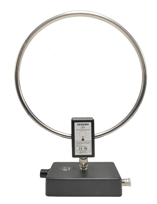 GA450 Loop Antenna, GOOZEEZOO Active Shortwave Radio Antenna with BNC Cable HF Antenna SW 2.3-30MHz MW 522-1710KHz Portable Receiving for Ham Radio