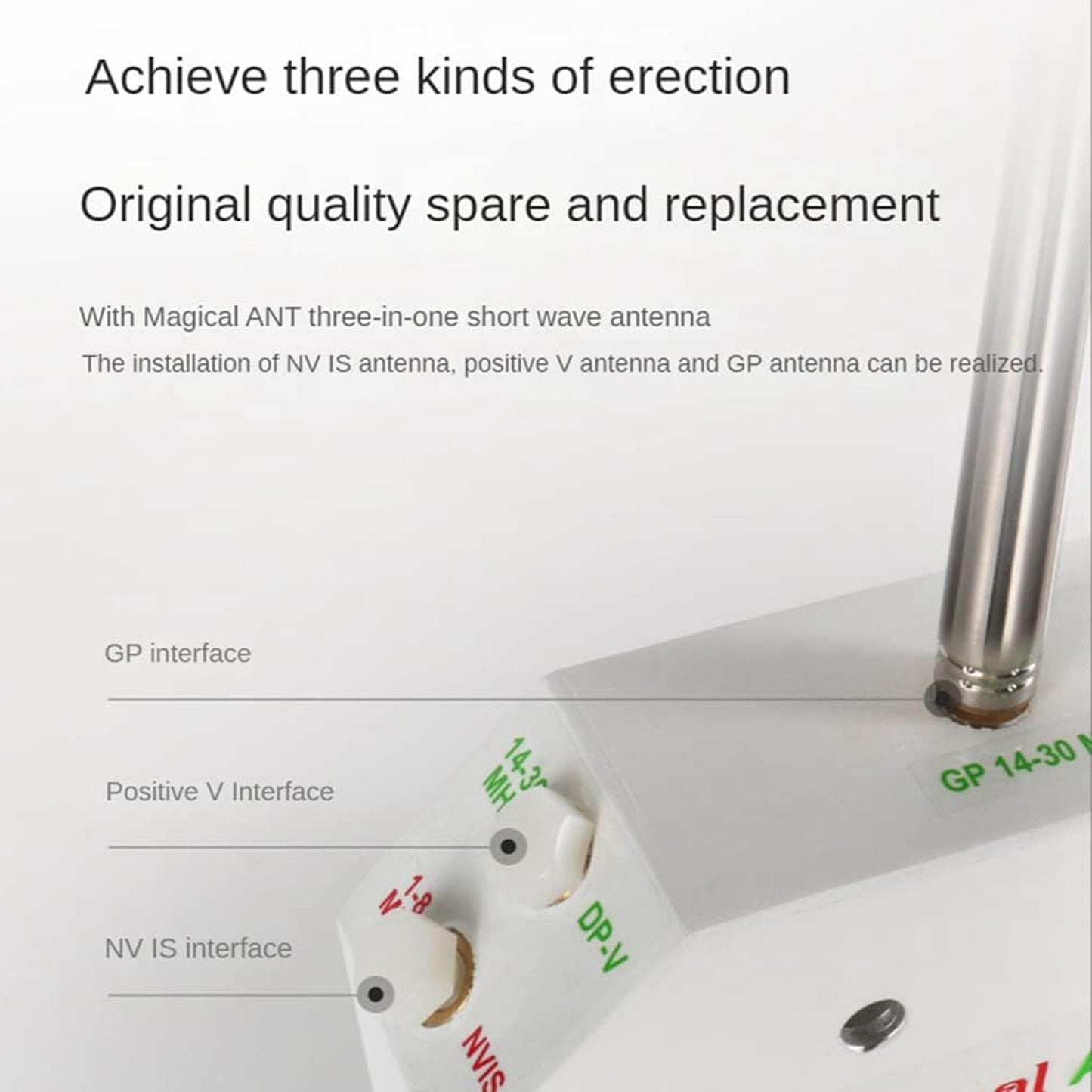 GOOZEEZOO 1pc 201 Stainless Steel Whip Antenna Pull Rod for JPC-12 HF Antenna 2.5m M10 External Thread Antenna