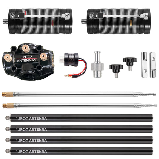 JPC-7 HF Antennas for Ham Radio with Slide Regulator 7MHz-50MHz All Band Hf Vertical Antenna 100W for Outdoor/Balcony/Trip