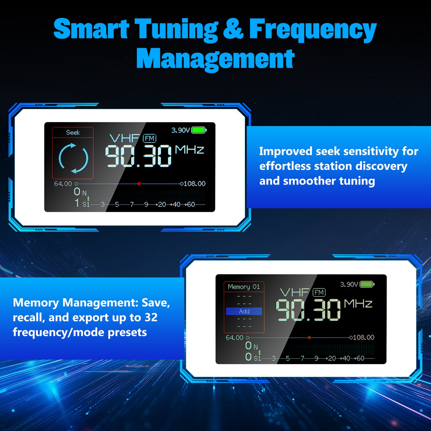 GOOZEEZOO Si4732-ESP32 V3.2 Mini Radio Pocket Shortwave Radio Receiver | Mode: AM/FM/LSB/USB Band: HF SW MW VHF All Band Radio Receiver | 800mAh Battery for Outdoor Adventures, Travel, and Daily Use