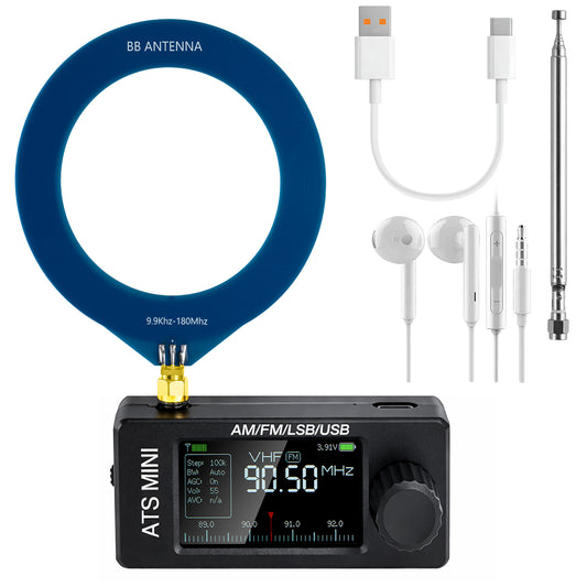 GOOZEEZOO Si4732 ATS Mini Radio Pocket Radio - AM/FM/LSB/USB/CW/RTTY All Band Receiver with 800mAh Battery, Built-in Headphone Amplifier, Hi-Z Circuit, Enhanced EMI Shielding, and Robust ESD Antenna Protection（with Earphone)