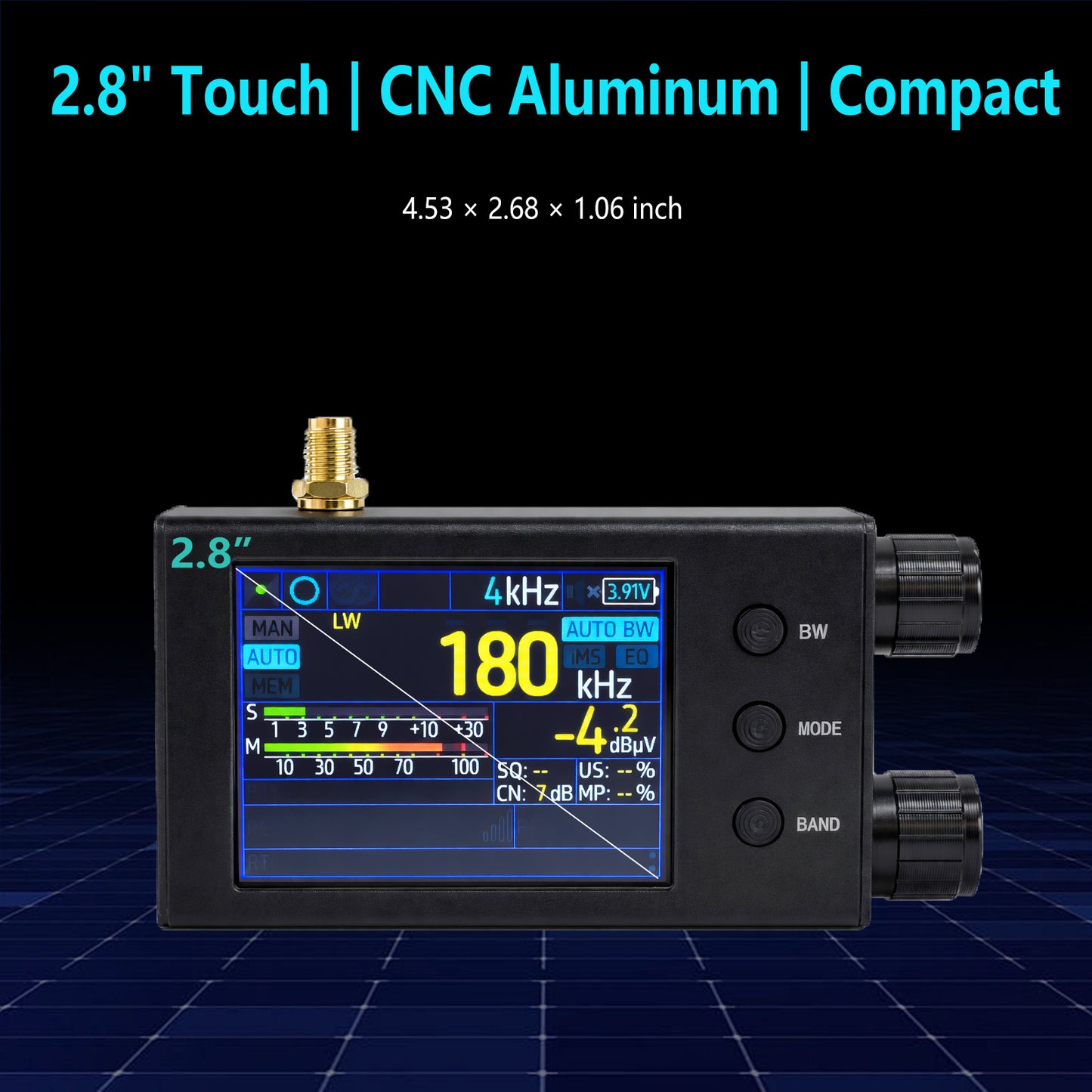GOOZEEZOO TEF6686 Pocket Mini Radio V2.2 | FM/AM/SW/LW/MW Shortwave Radio Receiver with RDS | 2.8-Inch Touchscreen Color Display, CNC Aluminum Alloy Shell, 1000mAh Battery for Travel and Daily Use