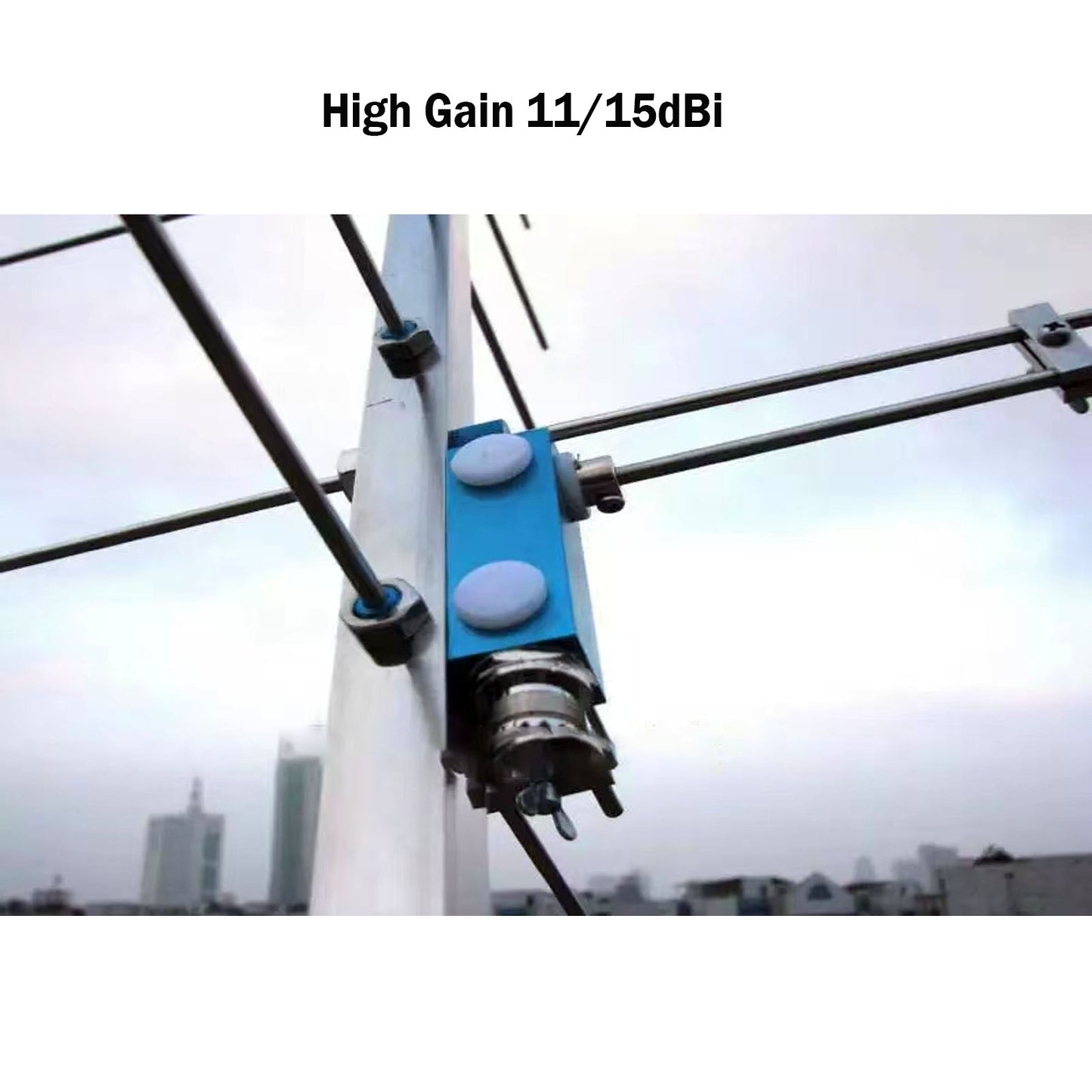 YAGI Antenna High Gain 10/15dBi 2m/70cm Outdoor GRMS Yagi Antenna 144-148MHz/430-440MHz 11 Elements for Ham Radio Repeater System 433mhz Radio Systems (Mounting Bracket Not Included)